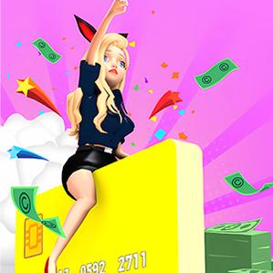 Card - Swiping Girl
